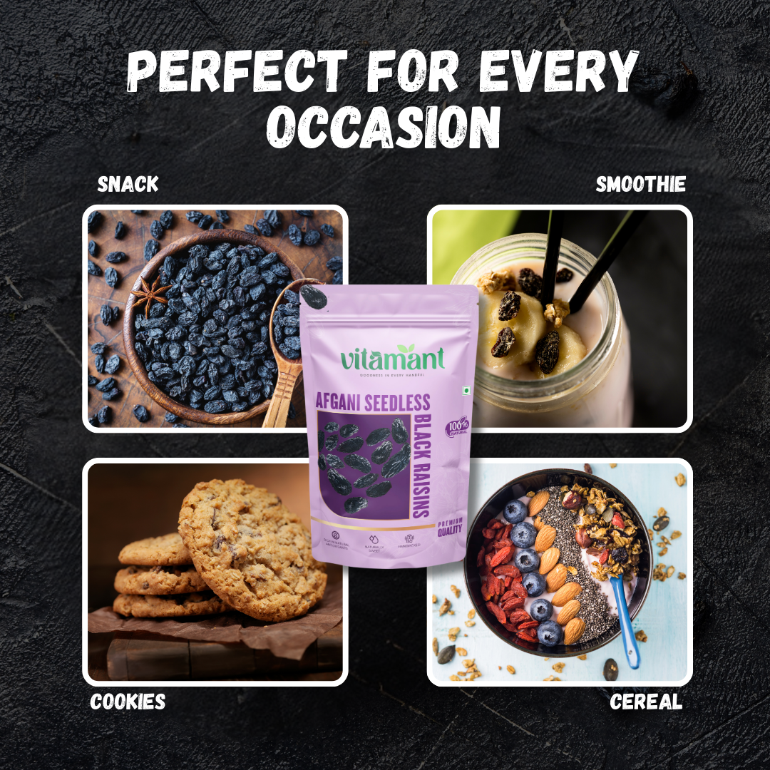 Afghani seedless black raisins