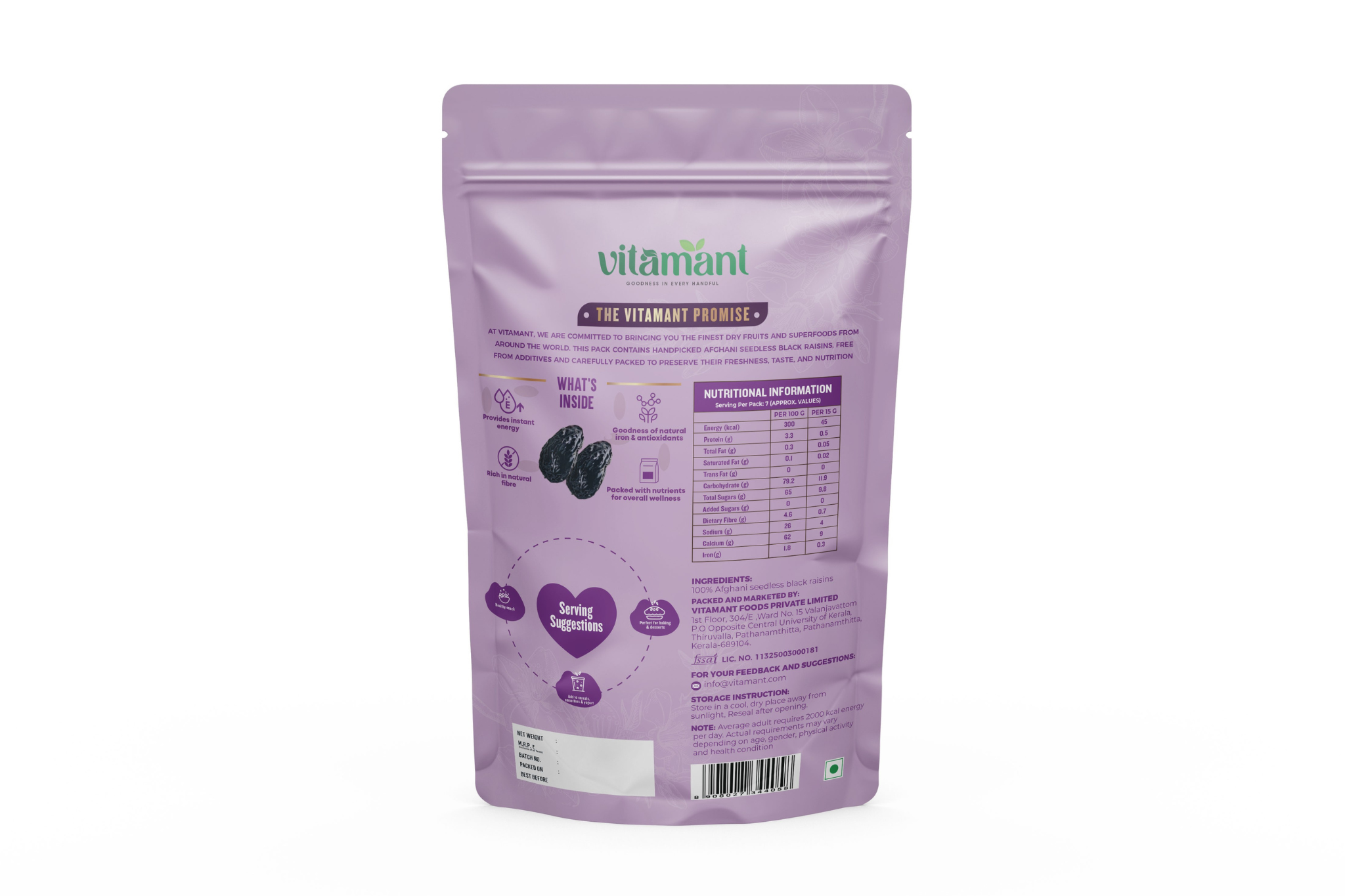 Afghani seedless black raisins