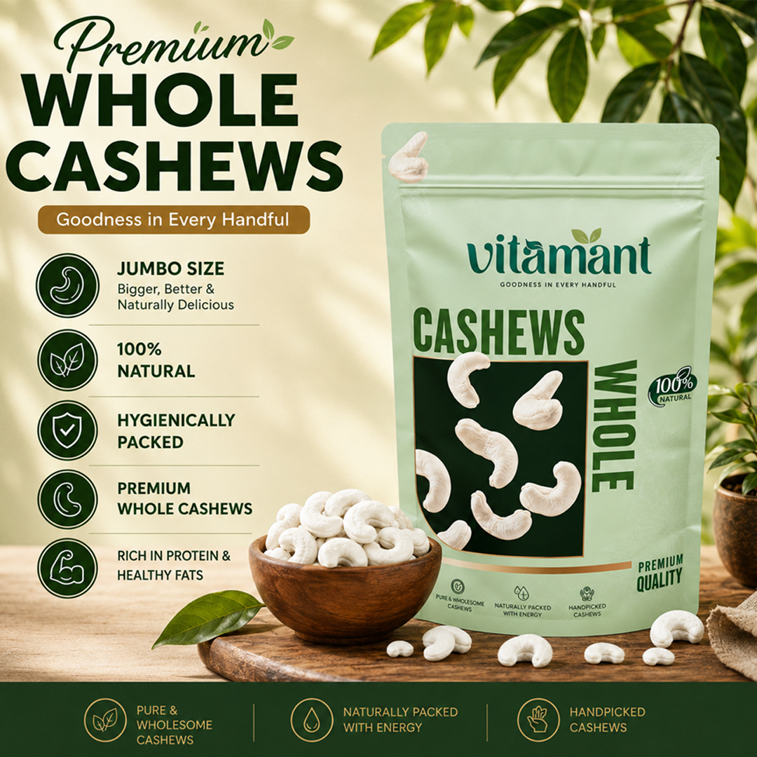 Premium Whole Cashews (Jumbo Size) 200g